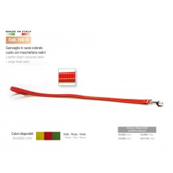 LEATHER LEASH COLOURED SEWN + SNAP HOOK REINS