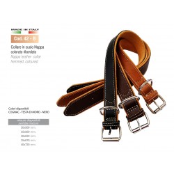 NAPPA LEATHER COLLAR HEMMED COLOURED